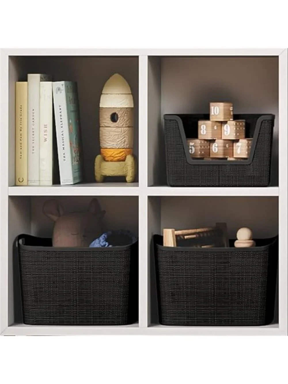 Set of 2 XL 30.5L Jute Decorative Plastic Organization and Storage